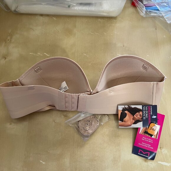 Maidenform 34A Beige Dreamwire Strapless Multiway No Poke Bra - Picture 4 of 7
